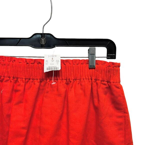 J.CREW Linen Sidewalk Elastic Mini Skirt Red - Picture 4 of 7